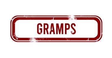 Büyükbaba - kırmızı grunge düğmesi, damga