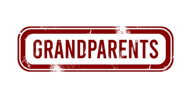 Büyükbabalar Günü - Kırmızı grunge düğmesi, damga