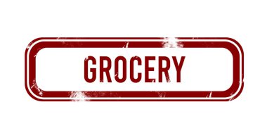 Market - kırmızı grunge düğmesi, damga