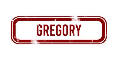 Gregory - kırmızı grunge düğmesi, damga