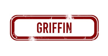 Griffin - Kırmızı grunge düğmesi, damga