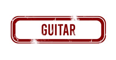 gitar - kırmızı grunge düğmesi, pul