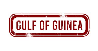 Gine Körfezi - kırmızı grunge düğmesi, damga