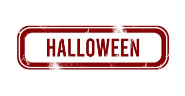 Cadılar Bayramı - Kırmızı grunge düğmesi, damga