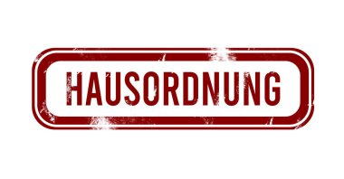 Hausordnung - Kırmızı grunge düğmesi, damga
