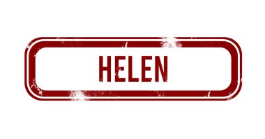 Helen - kırmızı grunge düğmesi, damga