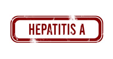 Hepatit A - kırmızı grunge düğmesi, damga