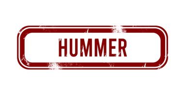 Hummer - Kırmızı grunge düğmesi, damga