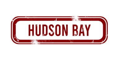 Hudson Körfezi - Kırmızı grunge düğmesi, damga