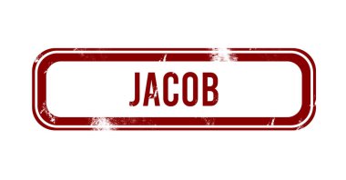 Jacob - kırmızı grunge düğmesi, damga