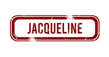 Jacqueline - kırmızı grunge düğmesi, damga