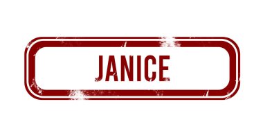 Janice - kırmızı grunge düğmesi, damga