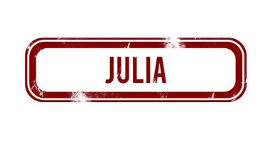 Julia - kırmızı grunge düğmesi, damga