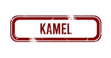 Kamel - kırmızı grunge düğmesi, damga