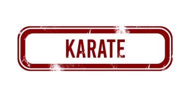 Karate - Kırmızı grunge düğmesi, pul