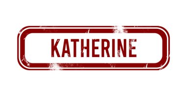 Katherine - kırmızı grunge düğmesi, damga