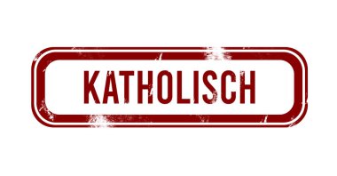 Katholisch - kırmızı grunge tuşu, damga