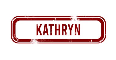 Kathryn - Kırmızı grunge düğmesi, damga