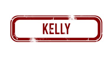 Kelly - Kırmızı grunge düğmesi, damga