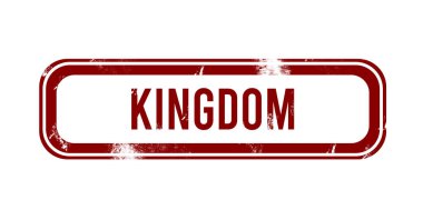 Krallık - Kırmızı grunge düğmesi, damga