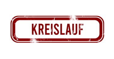 Kreislauf - kırmızı grunge düğmesi, damga