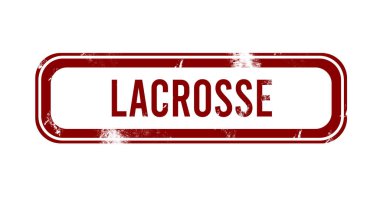 Lacrosse - Kırmızı grunge düğmesi, mühür