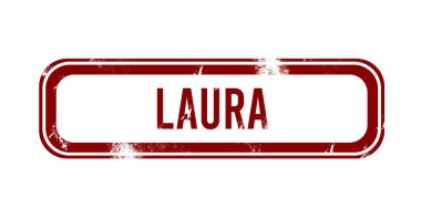 Laura - kırmızı grunge düğmesi, damga