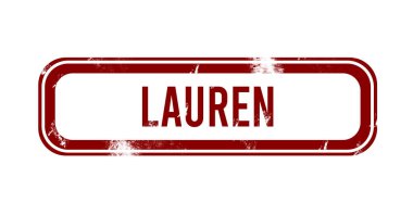 Lauren - Kırmızı grunge düğmesi, damga