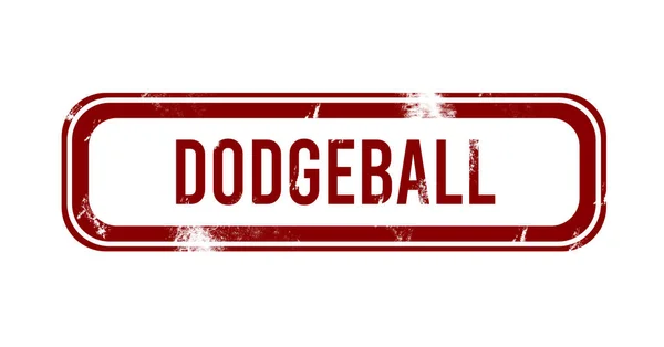 Dodgeball Pulsante Grunge Rosso Timbro — Foto Stock