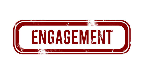 engagement - red grunge button, stamp