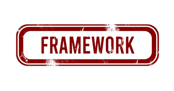 Framework - red grunge button, stamp