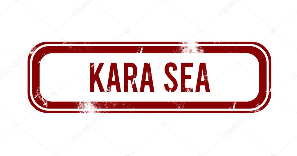 Kara Sea - red grunge button, stamp