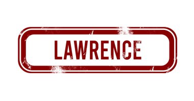Lawrence - Kırmızı grunge düğmesi, damga