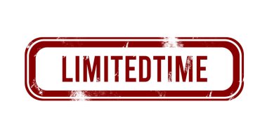 Sınırlı zaman - kırmızı grunge düğmesi, damga