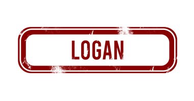 Logan - Kırmızı grunge düğmesi, damga