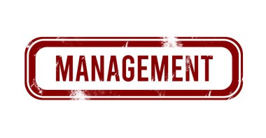 Yönetim Görünürlüğü - kırmızı grunge düğmesi, mühür