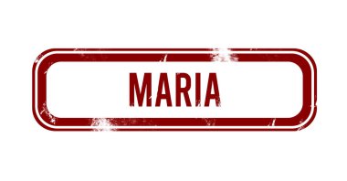 Maria - kırmızı grunge düğmesi, damga