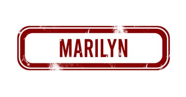 Marilyn - kırmızı grunge düğmesi, damga