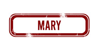 Mary - kırmızı grunge düğmesi, damga
