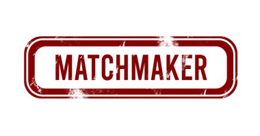 Çöpçatan - kırmızı grunge düğmesi, damga