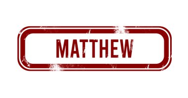 Matthew - kırmızı grunge düğmesi, damga
