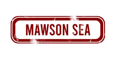Mawson Denizi - Kırmızı grunge düğmesi, damga