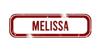 Melissa - kırmızı grunge düğmesi, damga