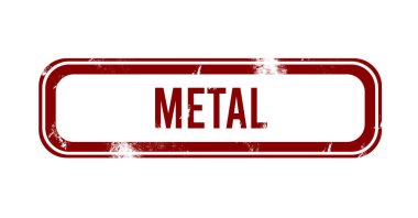 Metal - Kırmızı grunge düğmesi, damga