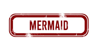 Denizkızı - kırmızı grunge düğmesi, damga