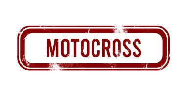 Motokros - Kırmızı grunge tuşu, damga