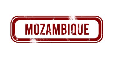 Mozambik Kanalı - kırmızı grunge tuşu, damga