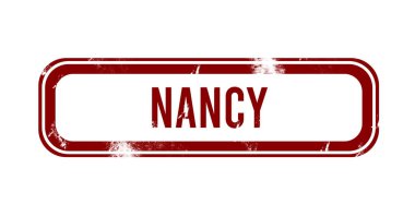 Nancy - Kırmızı grunge düğmesi, damga