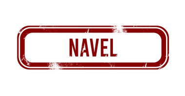 Göbek - Kırmızı grunge düğmesi, damga