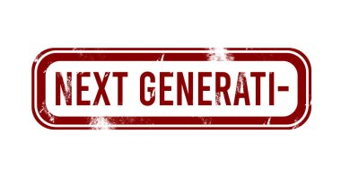 Sonraki nesil - kırmızı grunge düğmesi, damga